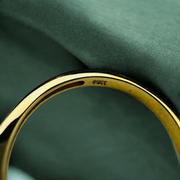 VINTAGE -10K Gold- Pink Sapphire & Diamond Ring -Size 7 Pear Cut Solitaire -2.1g - Picture 5 of 16